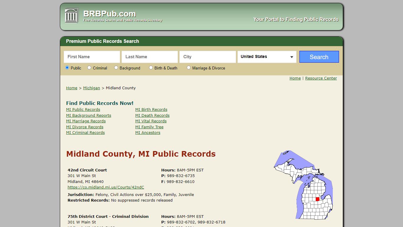 Midland County Public Records | Search Michigan Government ...